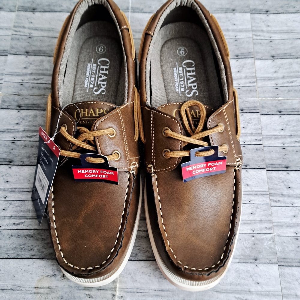 Chaps Men's Benny Boat Brown Loafer Shoes
